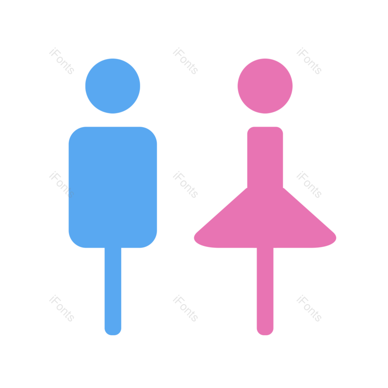 图标图片,洗手间元素,蓝色PNG,男女免抠素材